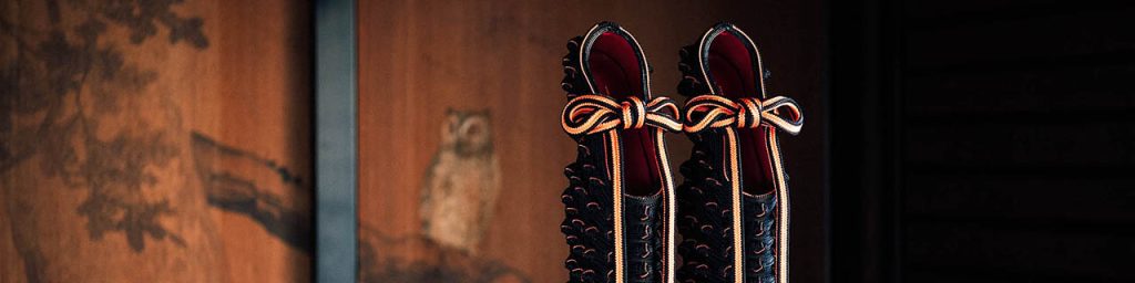 組紐インテリア「KUMIHIMO HEERLESS SHOES・BALLET SHOES」